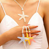 Wholesale Women's Electroplated Star Shape Resin Starfish Necklace With Regular Chain Vacation Style