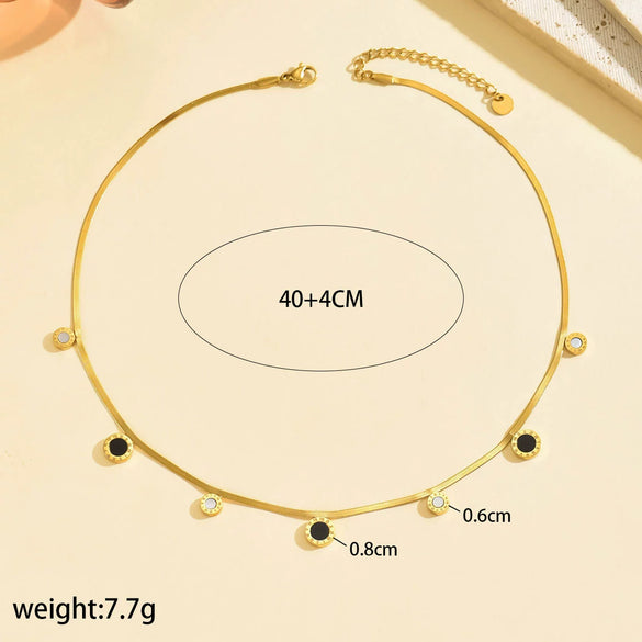 Wholesale Women's Electroplated Titanium Steel Clavicle Chain With Letter Number Text Patterns