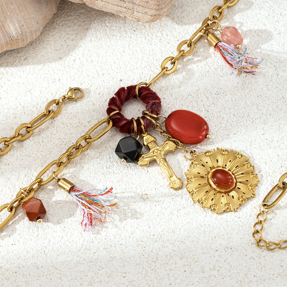 Wholesale Women's Electroplated Titanium Steel Flower Necklace