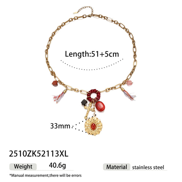 Wholesale Women's Electroplated Titanium Steel Flower Necklace