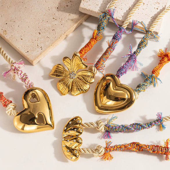 Wholesale Women's Electroplated Titanium Steel Heart Shape Pendant Necklace And Waist Chain Dualpurpose Jewelry