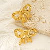 Wholesale Women's Electroplated Titanium Steel Insect And Bow Earrings With Highend Animal Style