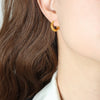 Wholesale Women's Electroplated Titanium Steel Minimalist Round Elegant Geometric Earrings With Ear Buckle