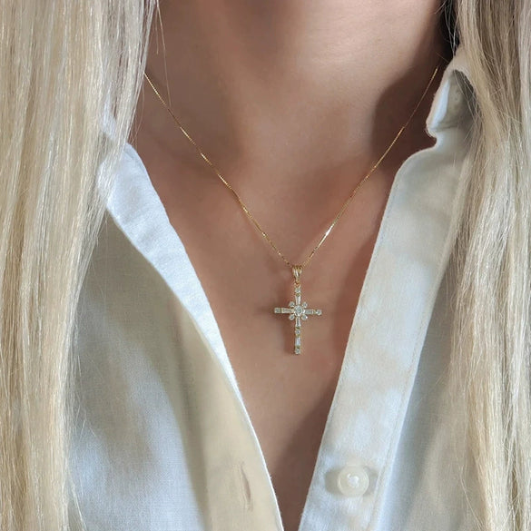Wholesale Women's Elegance Geometric Copper Necklace Set With Zircon Mixed Gemstone Pendant Jewelry