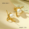 Wholesale Women's Elegant Bow Pearl Titanium Steel Electroplated Earrings Fashion Simple No Fading