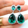 Wholesale Women's Elegant Copper Drop Shape Zircon Earrings