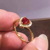 Wholesale Women's Elegant Copper Heart Geometric Zirconia Ring