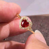 Wholesale Women's Elegant Copper Heart Geometric Zirconia Ring