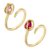 Wholesale Women's Elegant Copper Inlaid Colored Diamond Flower Ring With Zirconia Processing