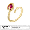 Wholesale Women's Elegant Copper Inlaid Colored Diamond Flower Ring With Zirconia Processing