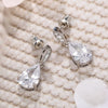 Wholesale Women's Elegant Copper Inlaid Water Drop Zircon Earrings