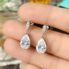 Wholesale Women's Elegant Copper Inlaid Water Drop Zircon Earrings