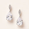 Wholesale Women's Elegant Copper Inlaid Water Drop Zircon Earrings