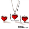 Wholesale Women's Elegant Copper Love Pattern Heartshaped Pendant Earrings And Necklace Threepiece Set With O Chain And Electroplating