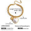 Wholesale Women's Elegant Electroplated Stainless Steel Heart And Geometric Shape Pendant Bracelet Jewelry