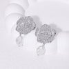 Wholesale Women's Elegant Flowershaped Stainless Steel Emulation Pearl 18K Gold Plated Ear Studs