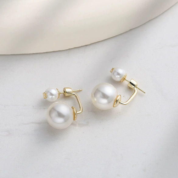 Wholesale Women's Elegant French Retro Minimalist Geometric 925 Silver Electroplated Stud Earrings