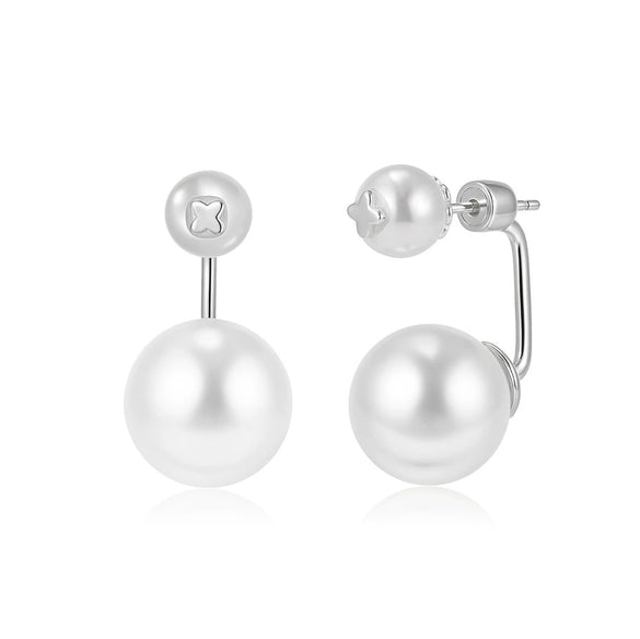 Wholesale Women's Elegant French Retro Minimalist Geometric 925 Silver Electroplated Stud Earrings