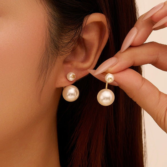 Wholesale Women's Elegant French Retro Minimalist Geometric 925 Silver Electroplated Stud Earrings