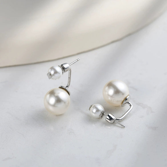 Wholesale Women's Elegant French Retro Minimalist Geometric 925 Silver Electroplated Stud Earrings