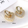 Wholesale Women's Elegant Geometric And Heart Shape Copper Zirconia Ear Clip Earrings