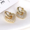 Wholesale Women's Elegant Geometric And Heart Shape Copper Zirconia Ear Clip Earrings