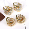 Wholesale Women's Elegant Geometric And Heart Shape Copper Zirconia Ear Clip Earrings