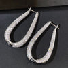 Wholesale Women's Elegant Geometric Copper Earrings With Zirconia And Drop Shape Design