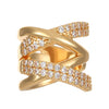 Wholesale Women's Elegant Geometric Copper Goldplated Inlaid Zircon Crosshollowedout Earrings