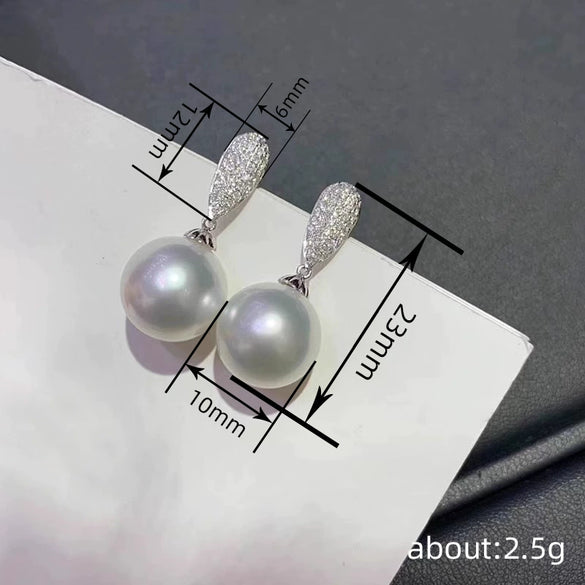 Wholesale Women's Elegant Geometric Copper Imitation Pearl Earrings Set With Zircon