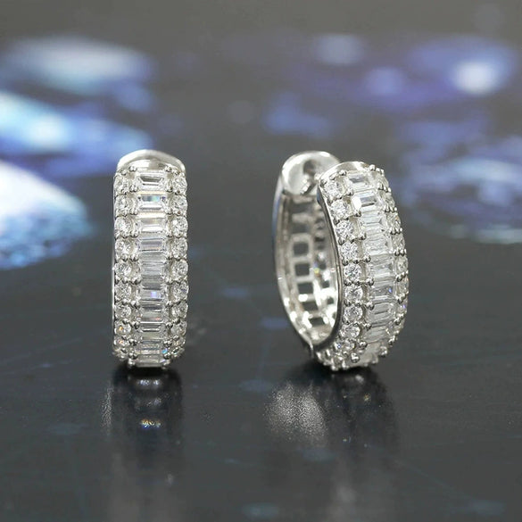 Wholesale Women's Elegant Geometric Copper Microinlaid Zircon Earrings