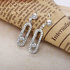 Wholesale Women's Elegant Geometric Copper Microinlaid Zircon Earrings
