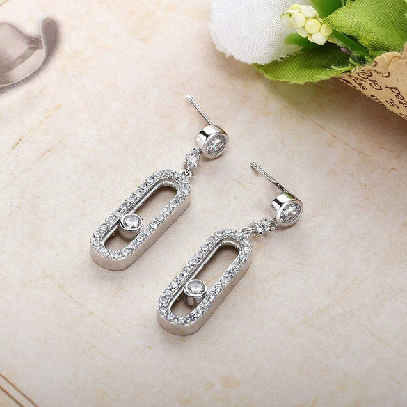 Wholesale Women's Elegant Geometric Copper Microinlaid Zircon Earrings