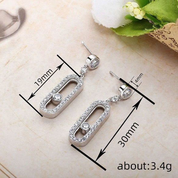 Wholesale Women's Elegant Geometric Copper Microinlaid Zircon Earrings