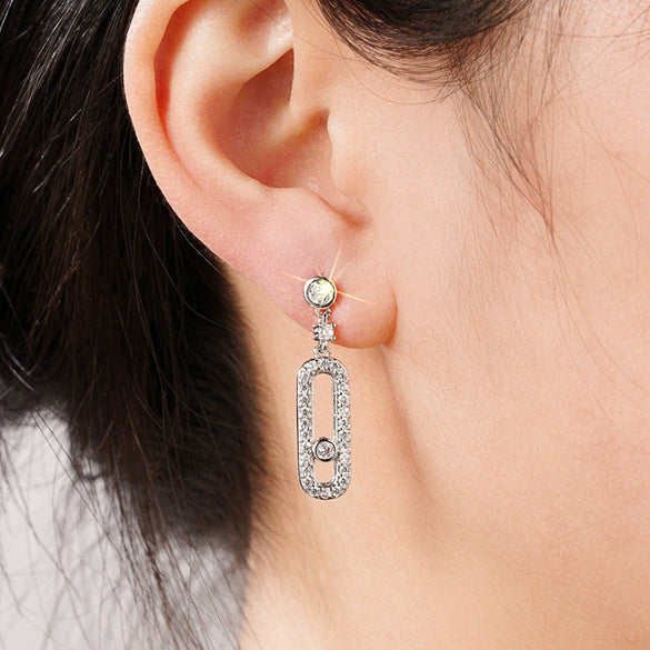 Wholesale Women's Elegant Geometric Copper Microinlaid Zircon Earrings