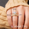 Wholesale Women's Elegant Geometric Copper Ring Threepiece Set With Zirconia