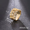 Wholesale Women's Elegant Geometric Copper Ring With Zirconia Design Jewelry