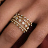 Wholesale Women's Elegant Geometric Copper Ring With Zirconia Design Jewelry