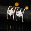 Wholesale Women's Elegant Geometric Copper Zircon Inlaid Ring