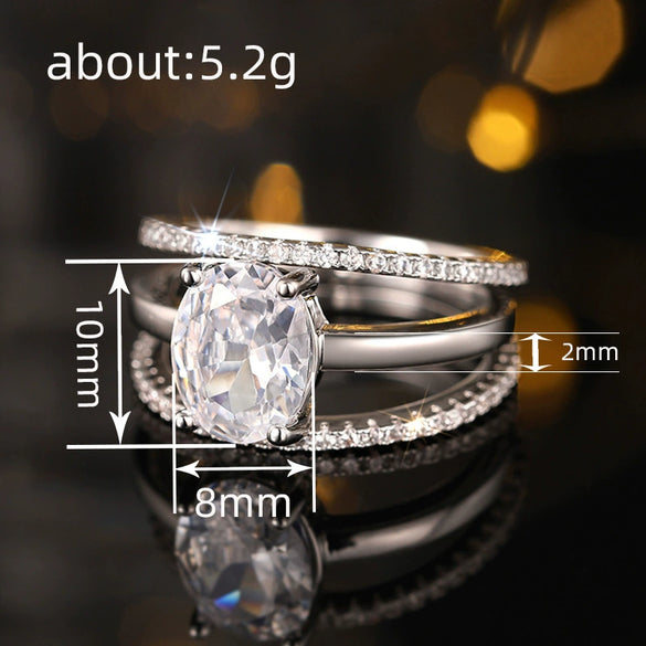 Wholesale Women's Elegant Geometric Copper Zircon Inlaid Ring