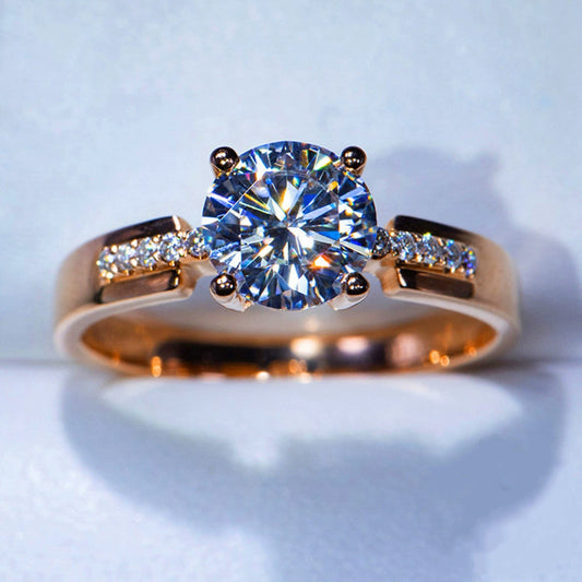 Wholesale Women's Elegant Geometric Copper Zircon Ring