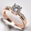 Wholesale Women's Elegant Geometric Copper Zircon Ring