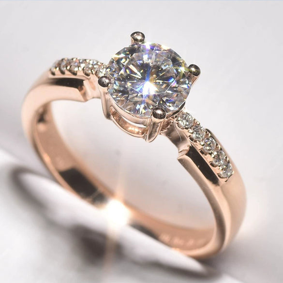 Wholesale Women's Elegant Geometric Copper Zircon Ring