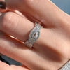 Wholesale Women's Elegant Geometric Cross Copper Ring Set With Zirconia