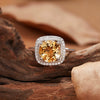 Wholesale Women's Elegant Geometric Crystal Ring In S925 Sterling Silver Set With Crystal