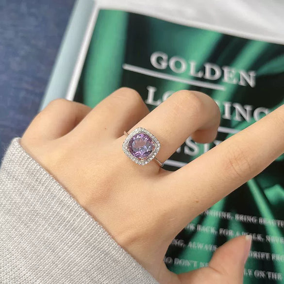 Wholesale Women's Elegant Geometric Crystal Ring In S925 Sterling Silver Set With Crystal