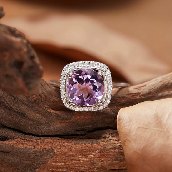 Wholesale Women's Elegant Geometric Crystal Ring In S925 Sterling Silver Set With Crystal