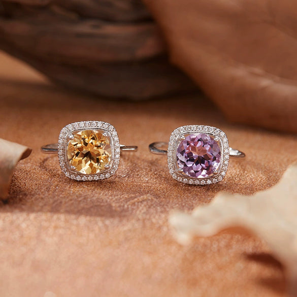 Wholesale Women's Elegant Geometric Crystal Ring In S925 Sterling Silver Set With Crystal