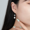 Wholesale Women's Elegant Geometric Four Leaf Clover Electroplated Sterling Silver Earrings
