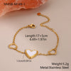 Wholesale Women's Elegant Geometric Heartshaped Butterfly Pendant Bracelet In Stainless Steel And 18K Gold With Electroplating